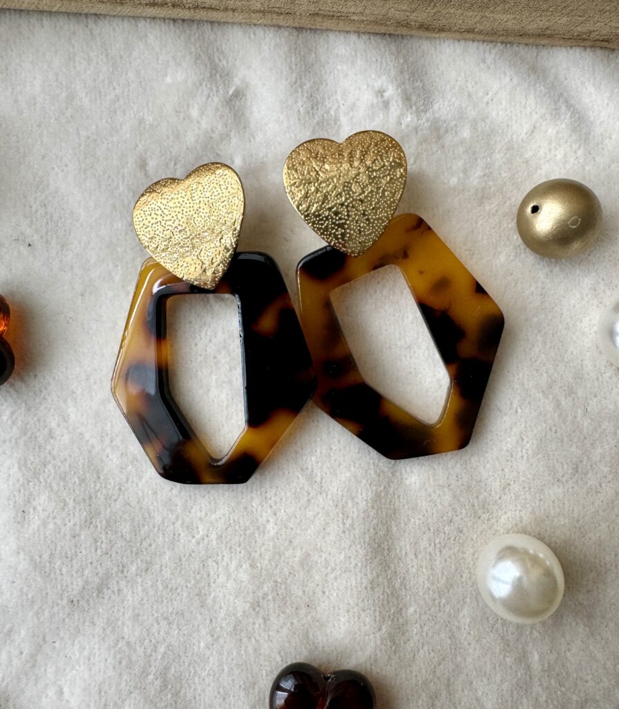 Boucles d'oreilles acier inoxydable et acétate