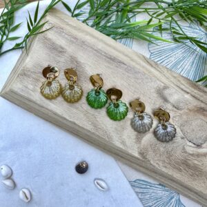 Boucles d'oreilles acier inoxydable et acétate