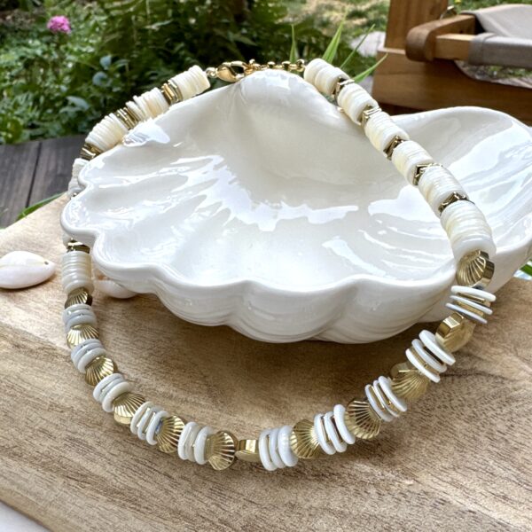 Collier acier inoxydable et perles