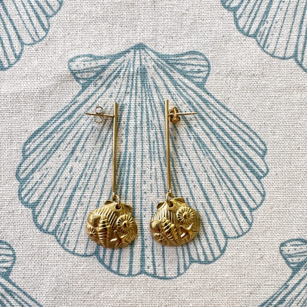Boucles d'oreilles Corail et crabe